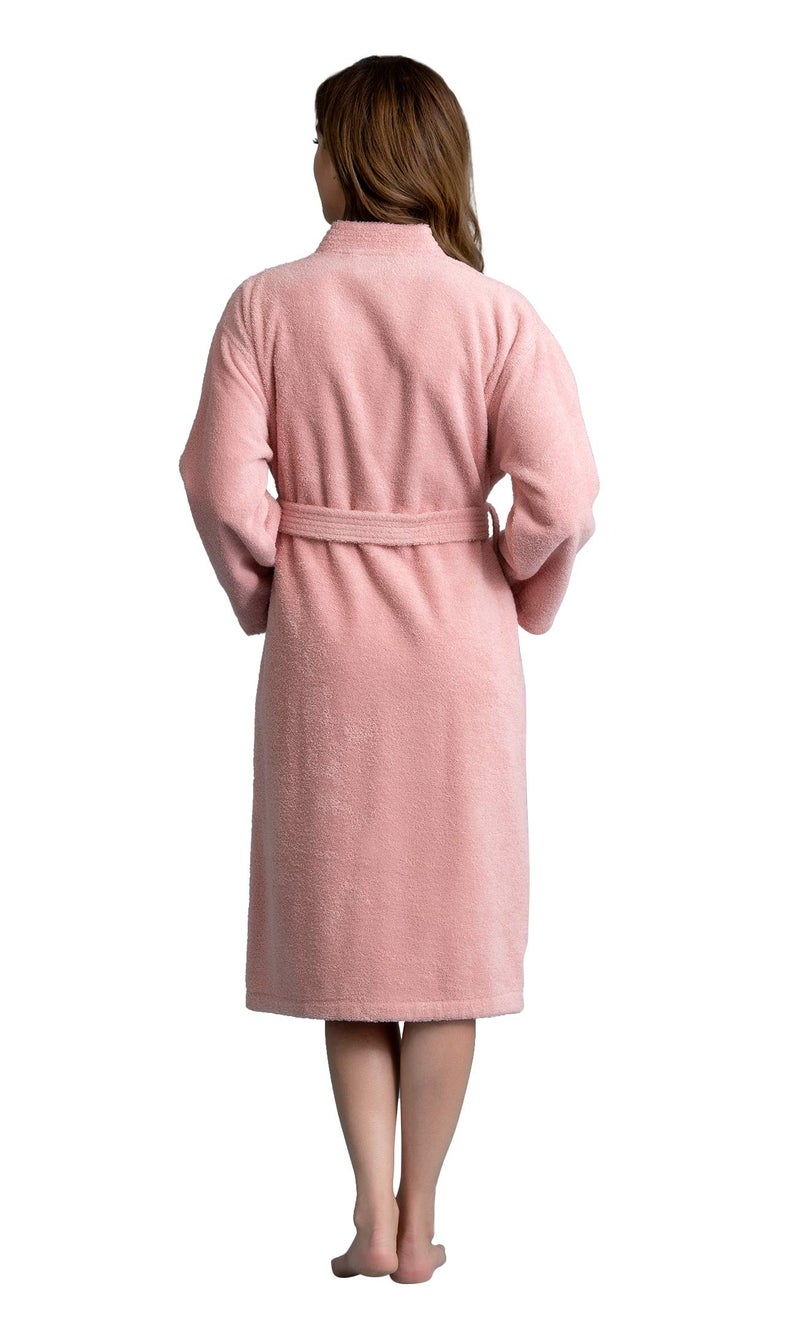 Soft Touch Linen - Premium Women's Terry Cloth Bathrobe - Absorbent & Lightweight - Deluxe Turkish Bathrobe for Women - Towel-like Material (Powder Pink, Large) - Image 5